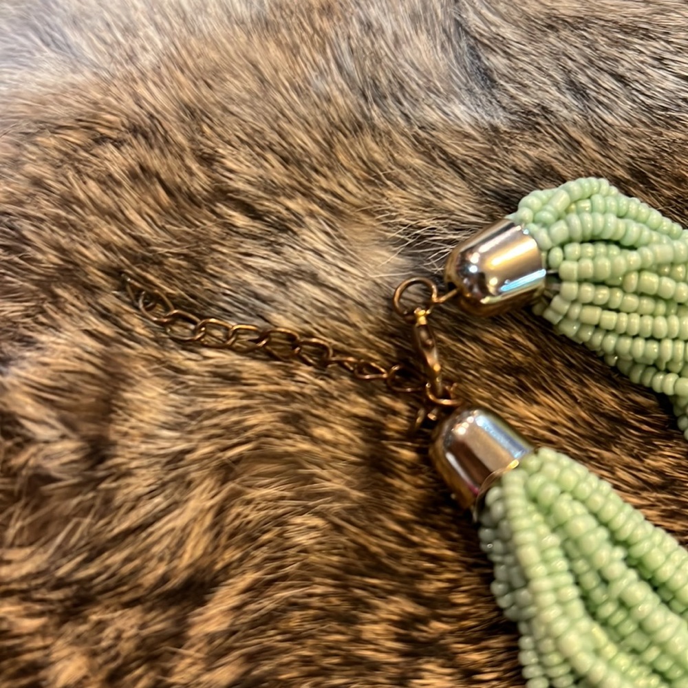 Multi-Stand Mint And Turquoise Colored Beaded Vin… - image 4